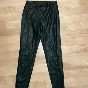 Zara Green Leather Pants